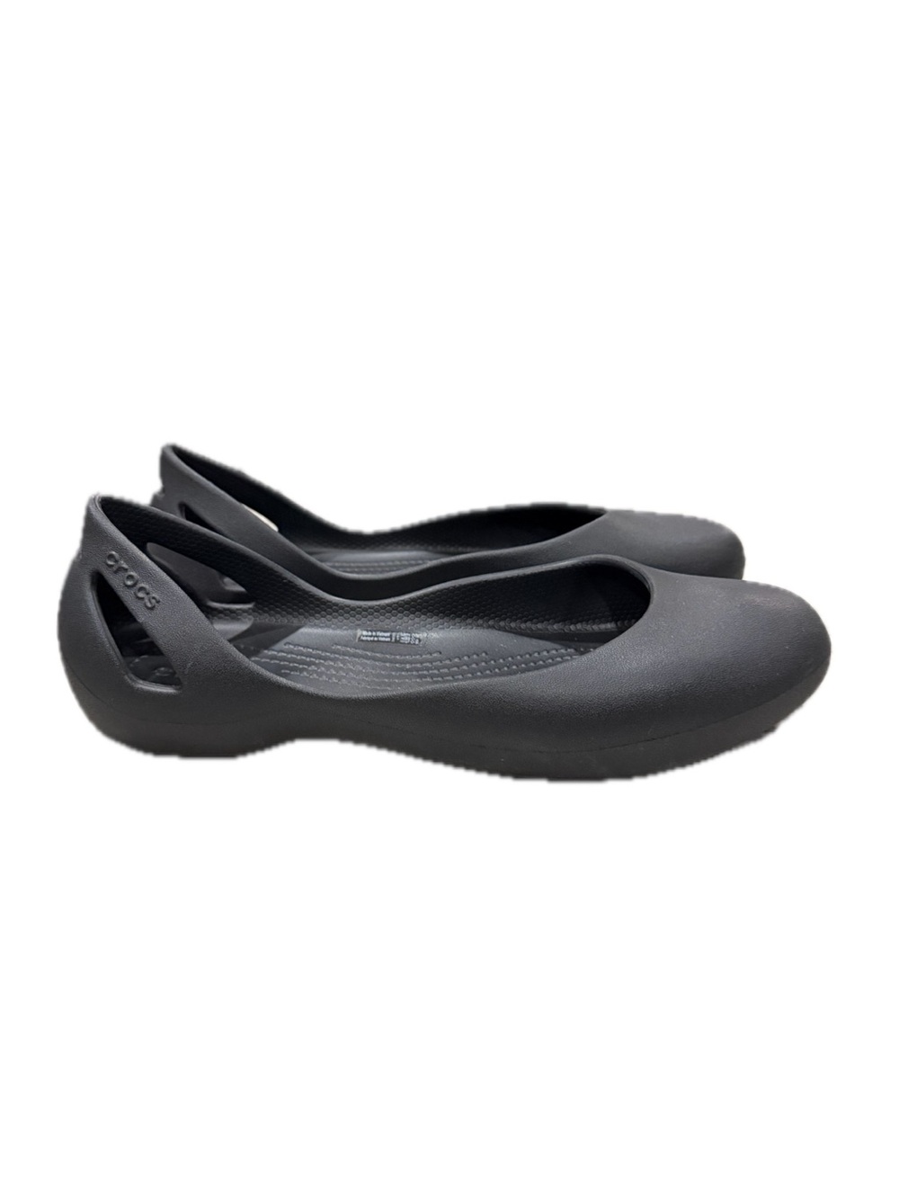 Crocs Women's 10 Black Kadee Flat Croslite Slip On Outdoor Water Walking Shoe S6